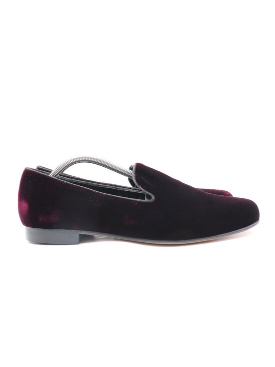 Paul Fredrick Men\'s Size 11 M Dark Purple Velvet Venetian Loafers Made In Italy